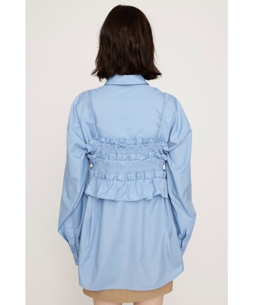 SLY(スライ)の「BUSTIER LAYRED SH ビスチェ レイヤード シャツ(シャツ/ブラウス・レディース・ピンク系その他/ブルー/ネイビー系・FREE)」の22枚目の写真