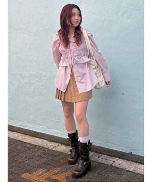 SLY(スライ)の「BUSTIER LAYRED SH ビスチェ レイヤード シャツ(シャツ/ブラウス・レディース・ピンク系その他/ブルー/ネイビー系・FREE)」の15枚目の写真