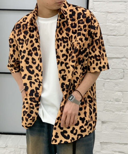 ヒョウ柄 シフォンシャツ 長袖 日焼け対策 ルーズシルエット ヴィンテージファッションルーズヒョウプリントシフォンシャツ