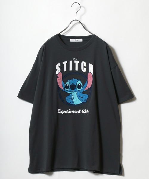 Disney(ディズニー)の「Disney(ディズニー)キャラクター刺繍・サガラ刺繍ビッグシルエットTシャツ レディース/ミッキーマウス ミニーマウス スティッチ(Tシャツ/カットソー・レディース・ピンク/サックスブルー/ベージュ/アッシュグレー/カーキ/オフホワイト/レッド/ネイビー/パープル/ブラック系その他2/スミクロ/ブルー系その他/グレー系その他/ブラック系その他/グリーン/イエロー/ブラック系その他3/ブラック系その他4/ホワイト系その他2/ホワイト系その他・M/L)」の5枚目の写真