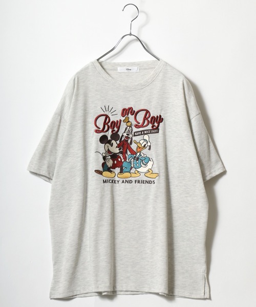 Disney(ディズニー)の「Disney(ディズニー)キャラクター刺繍・サガラ刺繍ビッグシルエットTシャツ レディース/ミッキーマウス ミニーマウス スティッチ(Tシャツ/カットソー・レディース・ピンク/サックスブルー/ベージュ/アッシュグレー/カーキ/オフホワイト/レッド/ネイビー/パープル/ブラック系その他2/スミクロ/ブルー系その他/グレー系その他/ブラック系その他/グリーン/イエロー/ブラック系その他3/ブラック系その他4/ホワイト系その他2/ホワイト系その他・M/L)」の11枚目の写真