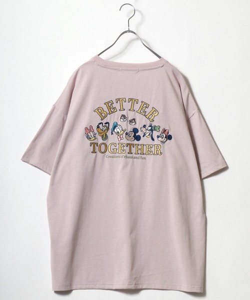 Disney(ディズニー)の「Disney(ディズニー)キャラクター刺繍・サガラ刺繍ビッグシルエットTシャツ レディース/ミッキーマウス ミニーマウス スティッチ(Tシャツ/カットソー・レディース・ピンク/サックスブルー/ベージュ/アッシュグレー/カーキ/オフホワイト/レッド/ネイビー/パープル/ブラック系その他2/スミクロ/ブルー系その他/グレー系その他/ブラック系その他/グリーン/イエロー/ブラック系その他3/ブラック系その他4/ホワイト系その他2/ホワイト系その他・M/L)」の19枚目の写真