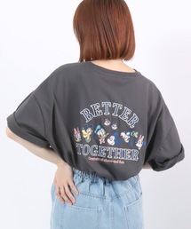 Disney(ディズニー)キャラクター刺繍・サガラ刺繍ビッグシルエットTシャツ レディース/ミッキーマウス ミニーマウス スティッチ
