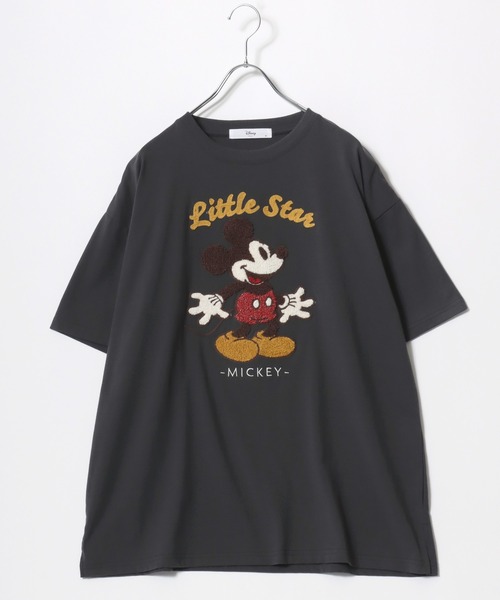 確認用☆Disney レディース ビックシルエット Tシャツ Disney tシャツ Disney（ディズニー）キャラクターカレッジロゴ