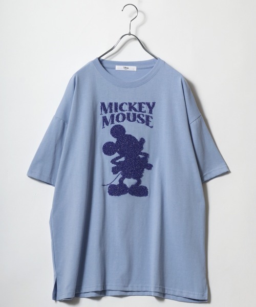 Disney(ディズニー)の「Disney(ディズニー)キャラクター刺繍・サガラ刺繍ビッグシルエットTシャツ レディース/ミッキーマウス ミニーマウス スティッチ(Tシャツ/カットソー・レディース・ピンク/サックスブルー/ベージュ/アッシュグレー/カーキ/オフホワイト/レッド/ネイビー/パープル/ブラック系その他2/スミクロ/ブルー系その他/グレー系その他/ブラック系その他/グリーン/イエロー/ブラック系その他3/ブラック系その他4/ホワイト系その他2/ホワイト系その他・M/L)」の22枚目の写真