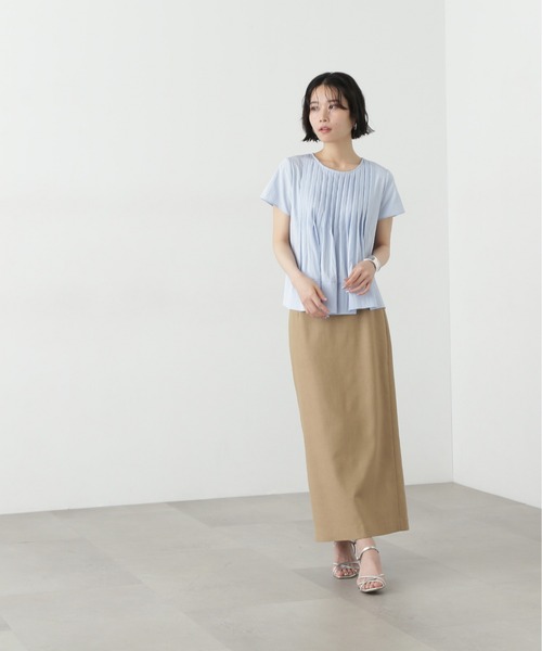 N.(N. Natural Beauty Basic)(エヌエヌナチュラルビューティーベーシック)の「タックフルブラウス(シャツ/ブラウス・レディース・オフホワイト/ブルー/ライトグリーン・MEDIUM)」の10枚目の写真