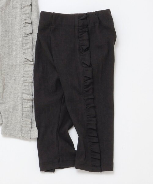 apres les cours(アプレレクール)の「サイドフリルひんやりレギンス(レギンス/スパッツ・キッズ・グレー/アイボリー/ブラック・100/80/130/120/110/90)」の3枚目の写真