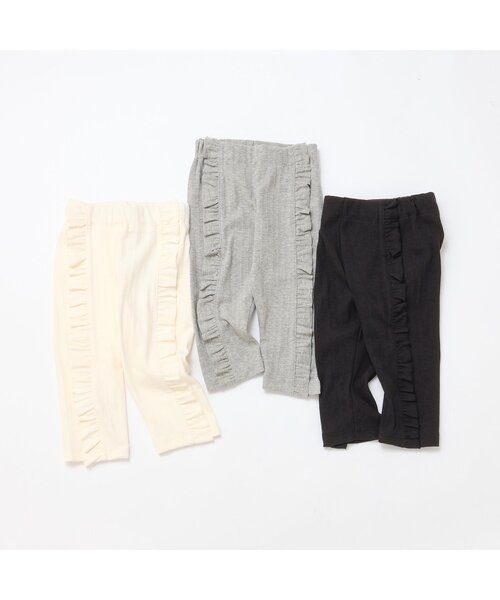 apres les cours(アプレレクール)の「サイドフリルひんやりレギンス(レギンス/スパッツ・キッズ・グレー/アイボリー/ブラック・100/80/130/120/110/90)」の6枚目の写真