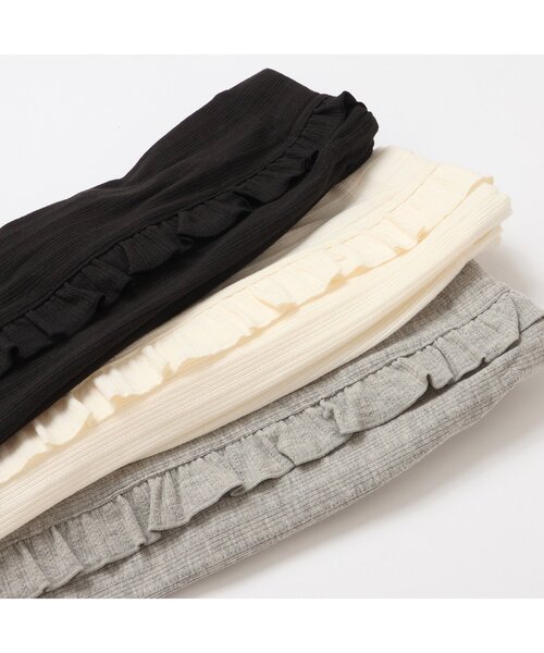 apres les cours(アプレレクール)の「サイドフリルひんやりレギンス(レギンス/スパッツ・キッズ・グレー/アイボリー/ブラック・100/80/130/120/110/90)」の7枚目の写真