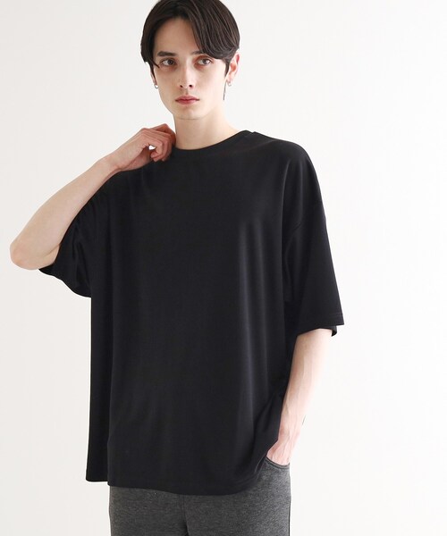 tk.TAKEO KIKUCHI（ティーケータケオキクチ）の「◆【UV／接触冷感】切替アソートTシャツ（Tシャツ/カットソー・メンズ・ホワイト/ブラック/ネイビー系4/オリーブ系3/ブラック系4・01/02/03/04）」の15枚目の写真