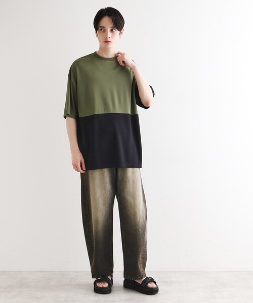 tk.TAKEO KIKUCHI（ティーケータケオキクチ）の「◆【UV／接触冷感】切替アソートTシャツ（Tシャツ/カットソー・メンズ・ホワイト/ブラック/ネイビー系4/オリーブ系3/ブラック系4・01/02/03/04）」の20枚目の写真