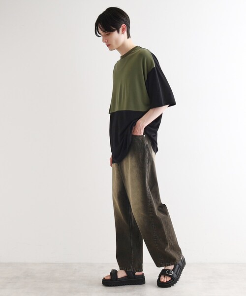 tk.TAKEO KIKUCHI（ティーケータケオキクチ）の「◆【UV／接触冷感】切替アソートTシャツ（Tシャツ/カットソー・メンズ・ホワイト/ブラック/ネイビー系4/オリーブ系3/ブラック系4・01/02/03/04）」の21枚目の写真