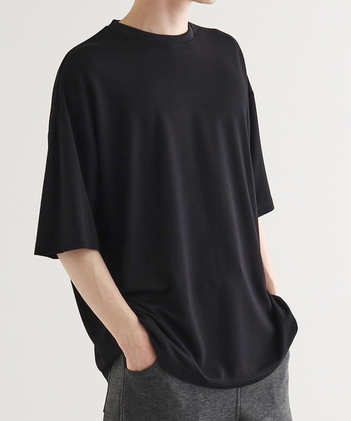 tk.TAKEO KIKUCHI（ティーケータケオキクチ）の「◆【UV／接触冷感】切替アソートTシャツ（Tシャツ/カットソー・メンズ・ホワイト/ブラック/ネイビー系4/オリーブ系3/ブラック系4・01/02/03/04）」の2枚目の写真