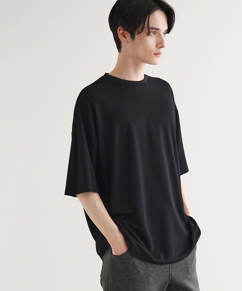 tk.TAKEO KIKUCHI（ティーケータケオキクチ）の「◆【UV／接触冷感】切替アソートTシャツ（Tシャツ/カットソー・メンズ・ホワイト/ブラック/ネイビー系4/オリーブ系3/ブラック系4・01/02/03/04）」の7枚目の写真