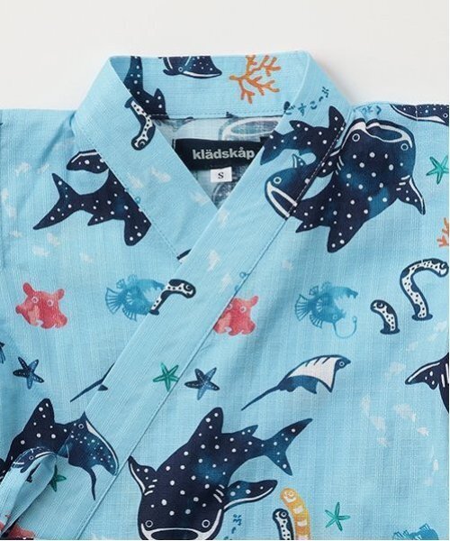 kladskap(クレードスコープ)の「オーシャン柄甚平(浴衣・キッズ・サックスブルー/オフホワイト・L(120-130cm)/M(100-110cm)/S(80-90cm))」の5枚目の写真