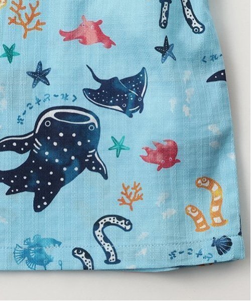 kladskap(クレードスコープ)の「オーシャン柄甚平(浴衣・キッズ・サックスブルー/オフホワイト・L(120-130cm)/M(100-110cm)/S(80-90cm))」の9枚目の写真