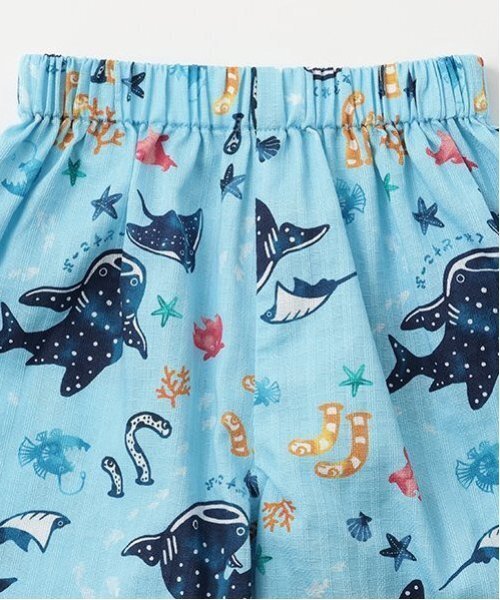 kladskap(クレードスコープ)の「オーシャン柄甚平(浴衣・キッズ・サックスブルー/オフホワイト・L(120-130cm)/M(100-110cm)/S(80-90cm))」の10枚目の写真