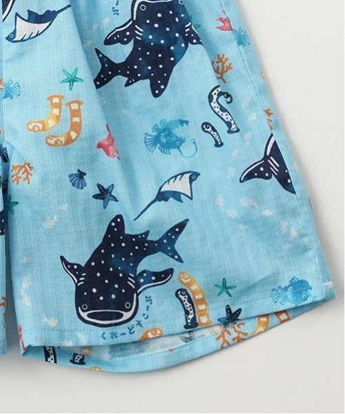 kladskap(クレードスコープ)の「オーシャン柄甚平(浴衣・キッズ・サックスブルー/オフホワイト・L(120-130cm)/M(100-110cm)/S(80-90cm))」の11枚目の写真