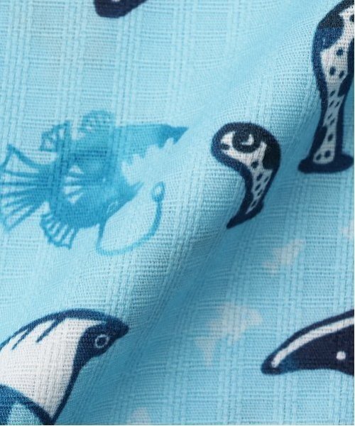 kladskap(クレードスコープ)の「オーシャン柄甚平(浴衣・キッズ・サックスブルー/オフホワイト・L(120-130cm)/M(100-110cm)/S(80-90cm))」の12枚目の写真