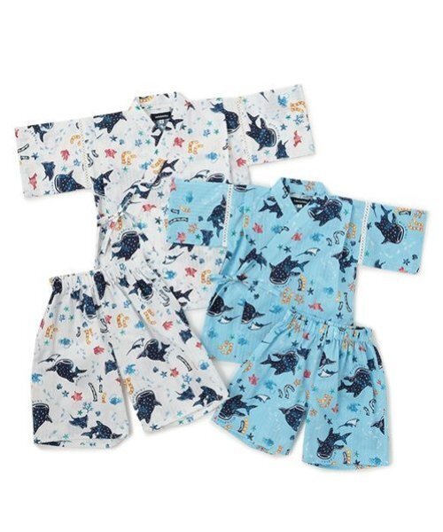 kladskap(クレードスコープ)の「オーシャン柄甚平(浴衣・キッズ・サックスブルー/オフホワイト・L(120-130cm)/M(100-110cm)/S(80-90cm))」の13枚目の写真