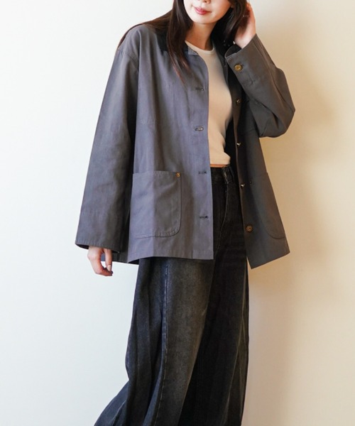 gossip!ロサンゼルス(ゴシップロサンゼルス)の「切替えカラーブルゾン(ブルゾン・レディース・ダークグレー/ブラウン・FREE)」の14枚目の写真