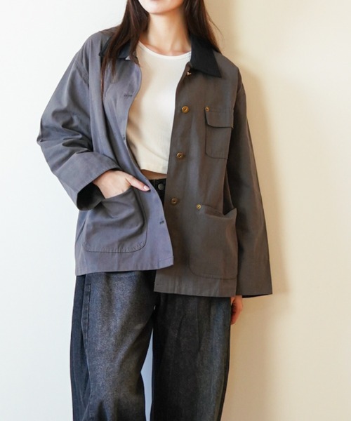 gossip!ロサンゼルス(ゴシップロサンゼルス)の「切替えカラーブルゾン(ブルゾン・レディース・ダークグレー/ブラウン・FREE)」の13枚目の写真
