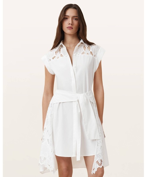 ALLSAINTS（オールセインツ）の「ZOLA BRODERIE ANGLAISE MINI DRESS | ZOLA ブロデリー アングレーズ ミニ ドレス・ワンピース（シャツワンピース・レディース・ホワイト系その他・4/6/8/10/2）」の2枚目の写真