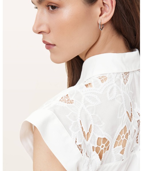 ALLSAINTS（オールセインツ）の「ZOLA BRODERIE ANGLAISE MINI DRESS | ZOLA ブロデリー アングレーズ ミニ ドレス・ワンピース（シャツワンピース・レディース・ホワイト系その他・4/6/8/10/2）」の3枚目の写真