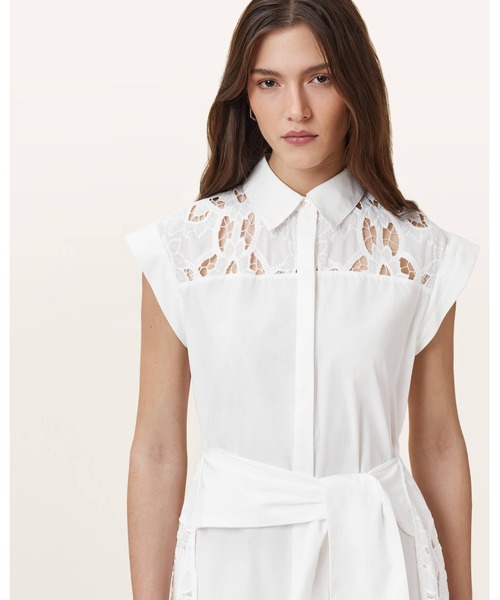 ALLSAINTS（オールセインツ）の「ZOLA BRODERIE ANGLAISE MINI DRESS | ZOLA ブロデリー アングレーズ ミニ ドレス・ワンピース（シャツワンピース・レディース・ホワイト系その他・4/6/8/10/2）」の4枚目の写真