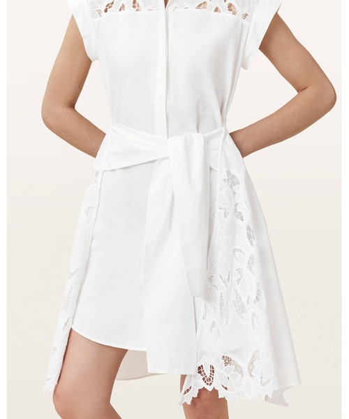 ALLSAINTS（オールセインツ）の「ZOLA BRODERIE ANGLAISE MINI DRESS | ZOLA ブロデリー アングレーズ ミニ ドレス・ワンピース（シャツワンピース・レディース・ホワイト系その他・4/6/8/10/2）」の6枚目の写真