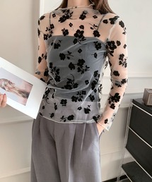 シースルー」に該当するトップス（花柄・ボタニカル柄）ファッション