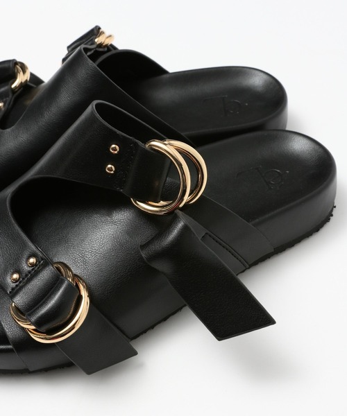 eL(エル)の「【eL】Belt Slide Sandal/324859(サンダル・レディース・オフホワイト/ブラック・MEDIUM/LARGE)」の12枚目の写真