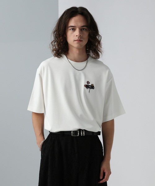 HARE(ハレ)の「【接触冷感】タグロゴシシュウカットソー(HARE)(Tシャツ/カットソー・メンズ・ブルー/ブラック/ホワイト/ネイビー/イエロー・SMALL/MEDIUM)」の7枚目の写真