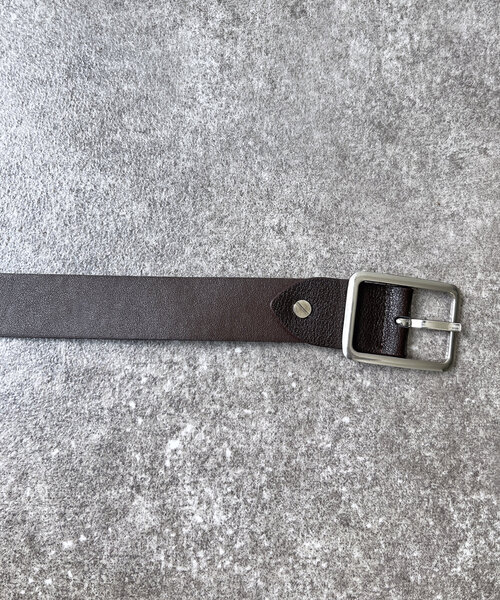 B-FLAG 4cm Leather belt with fifth pocket logo flag