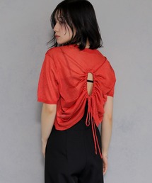 【cheriella】バックシャーリングラメニット BACK SHIRRING LAME KNIT