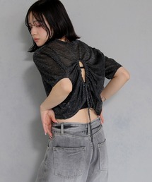 【cheriella】バックシャーリングラメニット BACK SHIRRING LAME KNIT