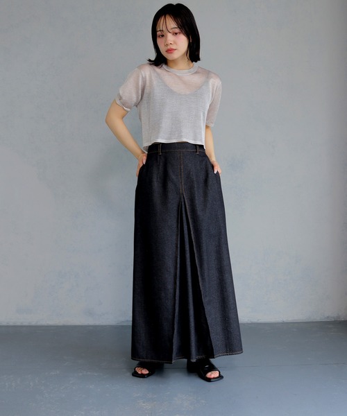 cheriella（シェリエラ）の「【cheriella】バックシャーリングラメニット BACK SHIRRING LAME KNIT（Tシャツ/カットソー・レディース・グレイッシュベージュ/ブラック/レッド/チャコール・M）」の17枚目の写真