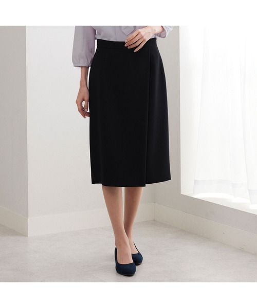 AOYAMA（アオヤマ）の「【着る日傘・接触冷感・吸汗速乾】自宅で洗える！ラップ風タイトスカート/ネイビー/無地｜通勤＆オフィス＆入卒＆セレモニー＆オケージョン｜ストレッチ・防シワ・セットアップ着用可・大きいサイズあり｜（スーツスカート・レディース・ネイビー・5号/7号/9号/11号/13号/17号）」の18枚目の写真