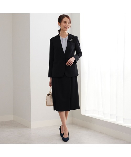 AOYAMA（アオヤマ）の「【着る日傘・接触冷感・吸汗速乾】自宅で洗える！ラップ風タイトスカート/ネイビー/無地｜通勤＆オフィス＆入卒＆セレモニー＆オケージョン｜ストレッチ・防シワ・セットアップ着用可・大きいサイズあり｜（スーツスカート・レディース・ネイビー・5号/7号/9号/11号/13号/17号）」の14枚目の写真