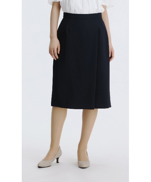 AOYAMA（アオヤマ）の「【着る日傘・接触冷感・吸汗速乾】自宅で洗える！ラップ風タイトスカート/ネイビー/無地｜通勤＆オフィス＆入卒＆セレモニー＆オケージョン｜ストレッチ・防シワ・セットアップ着用可・大きいサイズあり｜（スーツスカート・レディース・ネイビー・5号/7号/9号/11号/13号/17号）」の9枚目の写真