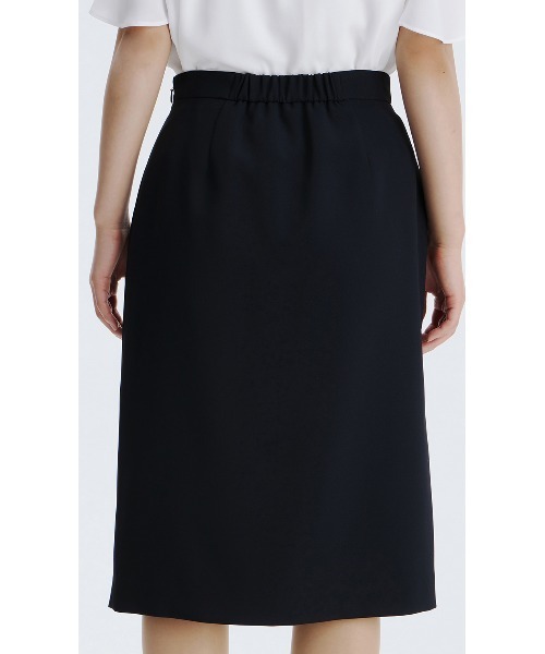 AOYAMA（アオヤマ）の「【着る日傘・接触冷感・吸汗速乾】自宅で洗える！ラップ風タイトスカート/ネイビー/無地｜通勤＆オフィス＆入卒＆セレモニー＆オケージョン｜ストレッチ・防シワ・セットアップ着用可・大きいサイズあり｜（スーツスカート・レディース・ネイビー・5号/7号/9号/11号/13号/17号）」の7枚目の写真