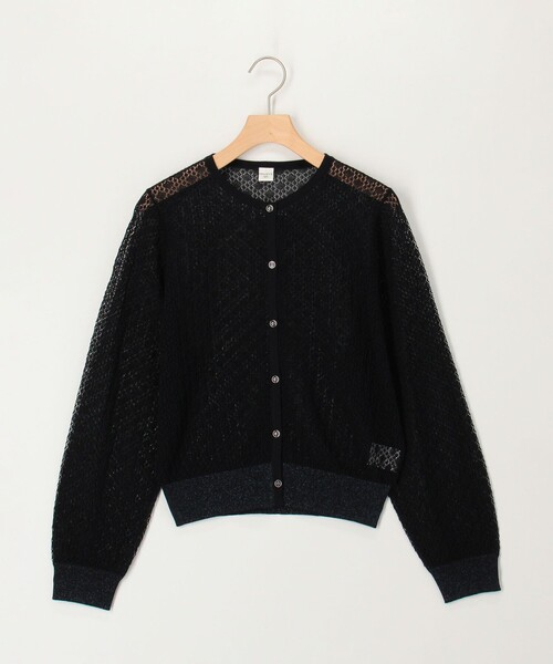 NOLLEY'S LIGHT（ノーリーズライト）の「レース柄配色ラメカーディガン（カーディガン/ボレロ・レディース・ネイビー/ベージュ/オフホワイト・38）」の12枚目の写真