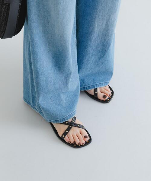 CORSO ROMA，9（コルソローマ）の「CORSO ROMA, 9　STUDS SANDAL（サンダル・レディース・ブラック・36/37/38）」の3枚目の写真