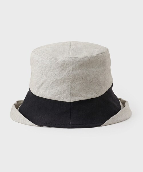 OPAQUE.CLIP（オペークドットクリップ）の「リネンバイカラーハット（ハット・レディース・ブラック系/キャメル・00）」の4枚目の写真
