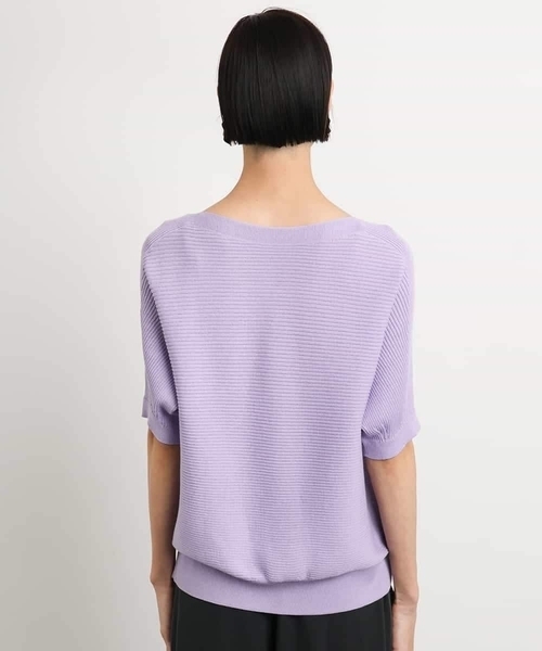 MICHEL KLEIN（ミッシェル・クラン）の「[新色追加]ホールガーメント(R)ドルマンスリーブニット(半袖）（ニット/セーター・レディース・ブラック/ホワイト/ブルー/ライラック/ライトベージュ/スカイブルー/サンドベージュ・38）」の20枚目の写真