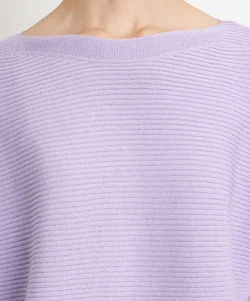 MICHEL KLEIN（ミッシェル・クラン）の「[新色追加]ホールガーメント(R)ドルマンスリーブニット(半袖）（ニット/セーター・レディース・ブラック/ホワイト/ブルー/ライラック/ライトベージュ/スカイブルー/サンドベージュ・38）」の21枚目の写真