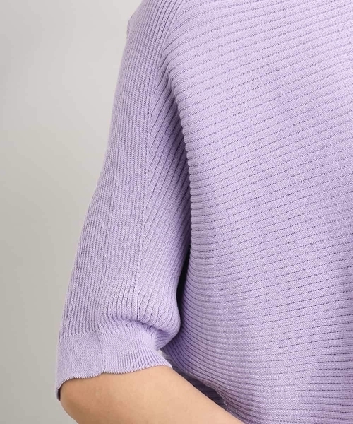 MICHEL KLEIN（ミッシェル・クラン）の「[新色追加]ホールガーメント(R)ドルマンスリーブニット(半袖）（ニット/セーター・レディース・ブラック/ホワイト/ブルー/ライラック/ライトベージュ/スカイブルー/サンドベージュ・38）」の22枚目の写真