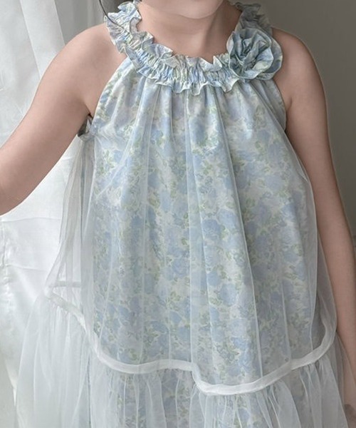 aimoha(アイモハ)の「フラワープリントチュールドレス (SS)(ワンピース・キッズ・パープル/ブルー・110/120/130/140/150)」の11枚目の写真