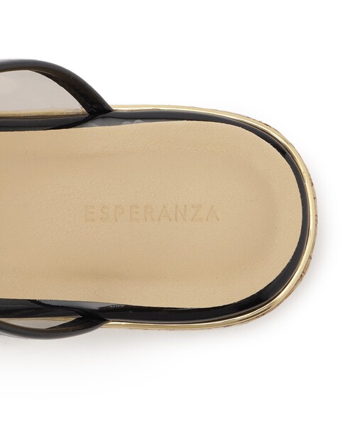ESPERANZA(エスペランサ)の「グリッター×クリアベルト 厚底コルクサンダル(サンダル・レディース・シルバー/ゴールド/ピンク系/ブラック・LL/S/M/L)」の10枚目の写真