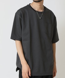 ポンチ裾スリット&胸ポケ 速乾 半袖Tシャツ ボックスシルエット